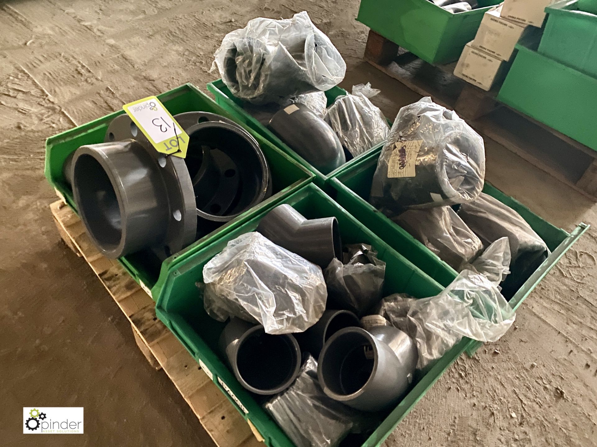 Quantity various Plastic Pipes, Bends and Connectors, to pallet (please note there is a lift out fee