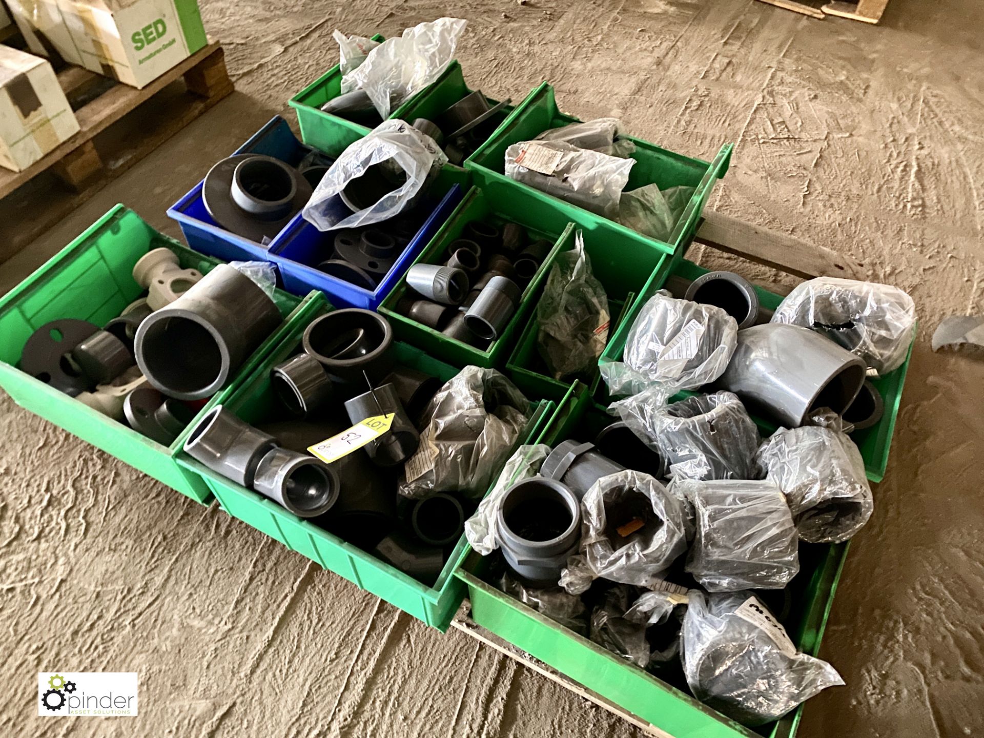 Quantity Plastic Pipe Fittings including connectors, bends, valves, etc, to pallet (please note - Image 2 of 6