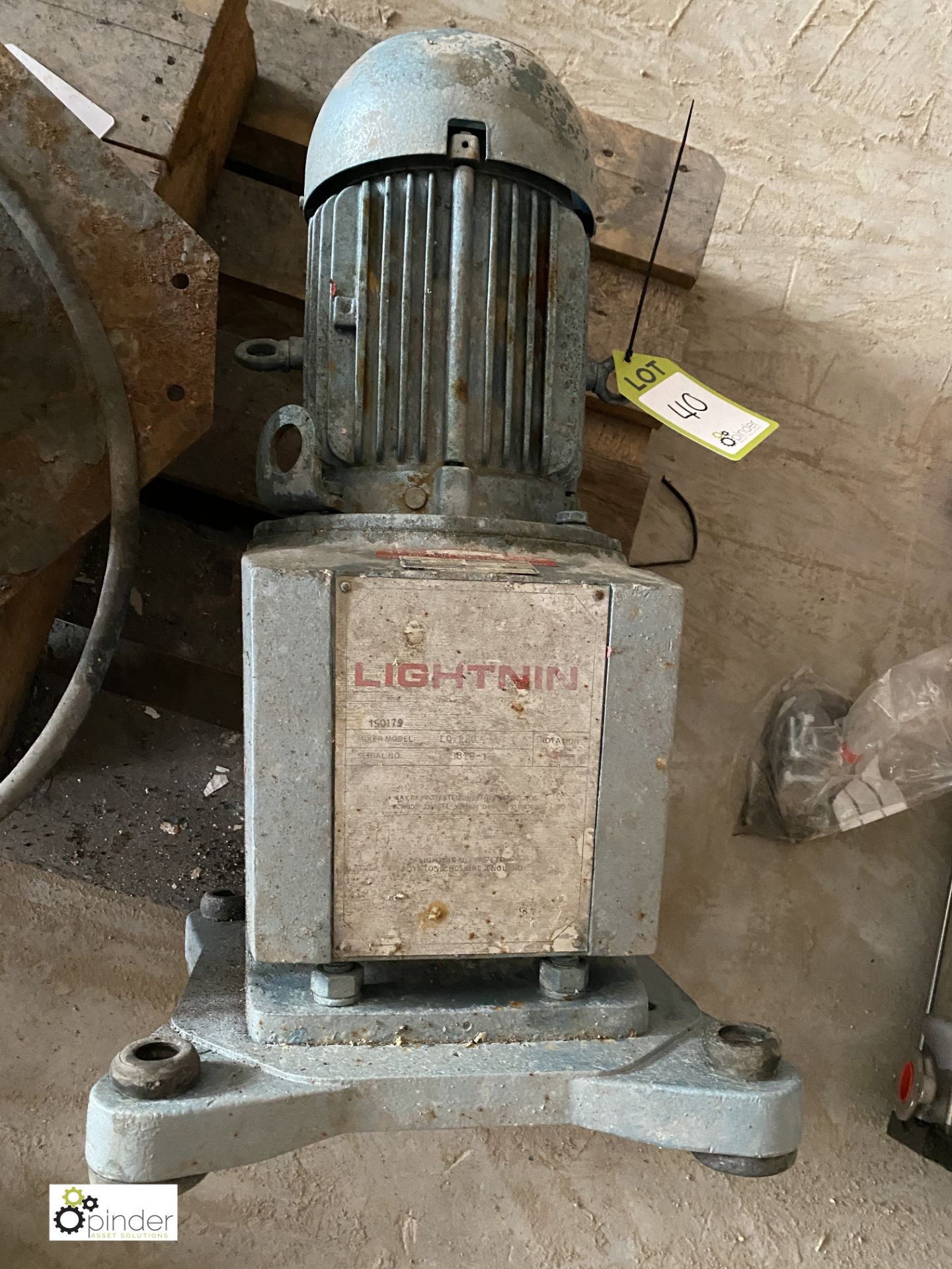 Electromotor D132SD flange mounted Electric Motor, 5.5kw, 2870rpm and Lightnin LQ 220 Mixer, S/N - Image 4 of 6