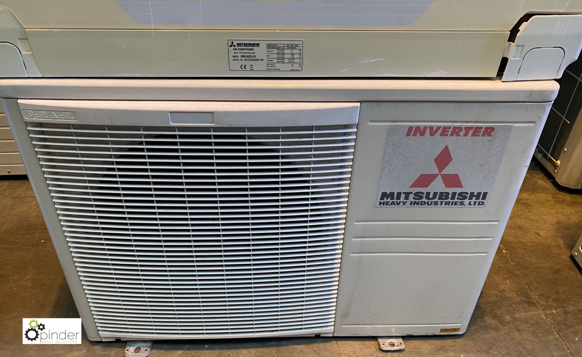 Mitsubishi SRC35ZGX-S Air Conditioning Unit, with Mitsubishi SRK35ZD-S1 wall mounted inverter - Image 2 of 5