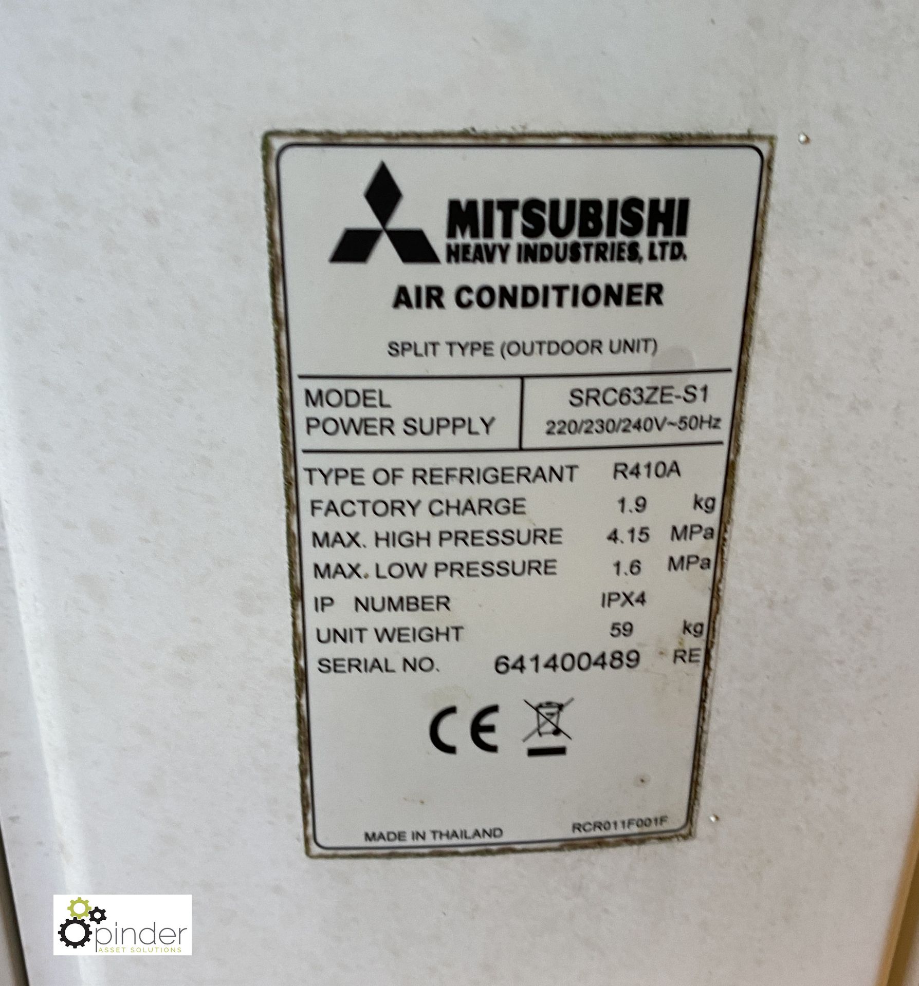 Mitsubishi SRC63ZE-S1 Air Conditioning Unit, with Mitsubishi SRK63ZE-S wall mounted inverter - Image 5 of 6