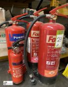 2 Foam and 2 Powder Fire Extinguishers