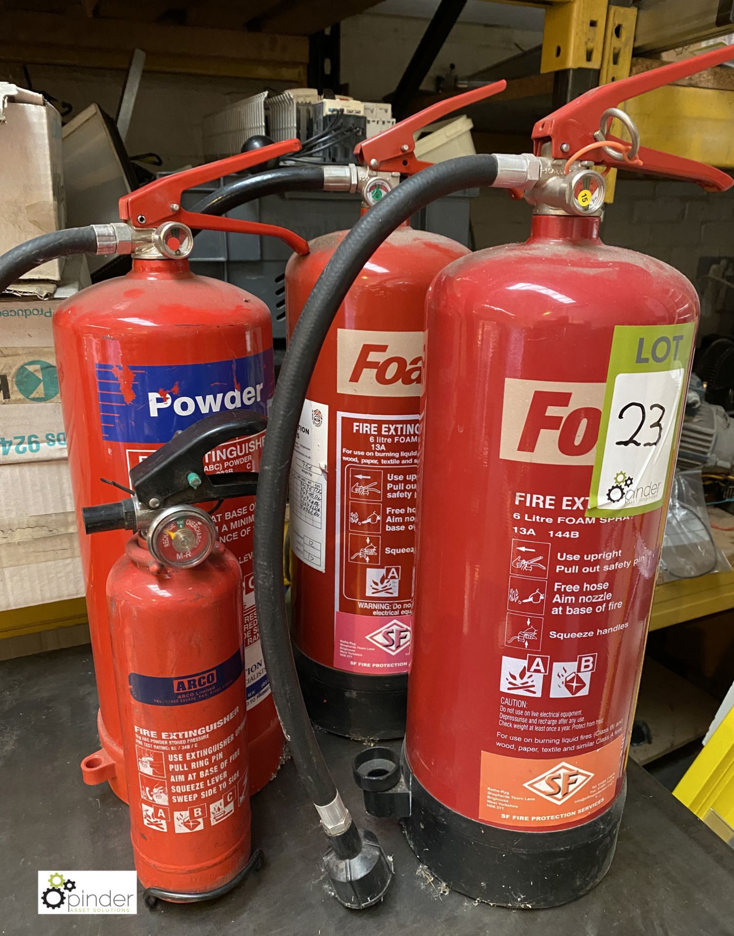 2 Foam and 2 Powder Fire Extinguishers