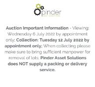 Auction Important Information - Viewing: Wednesday 6 July 2022 by appointment only; Collection: