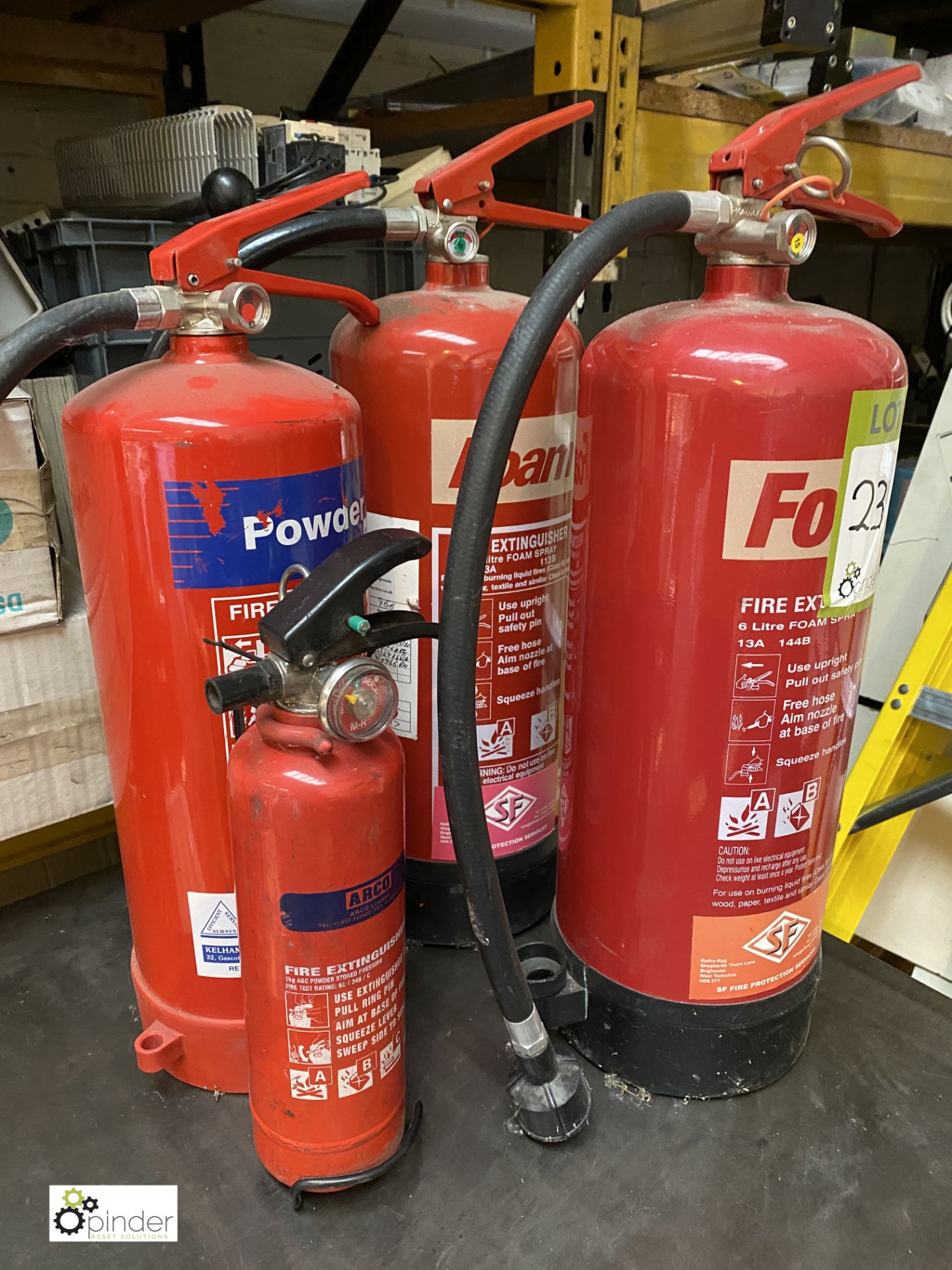 2 Foam and 2 Powder Fire Extinguishers - Image 2 of 3