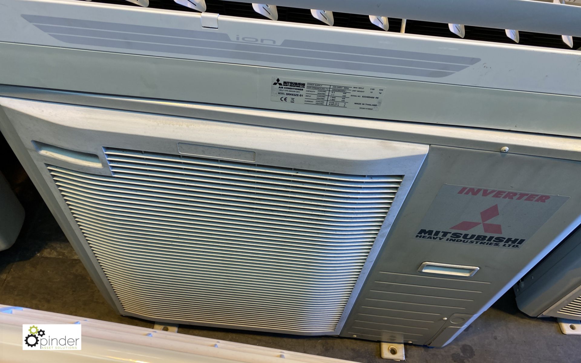 Mitsubishi SRC63ZE-S1 Air Conditioning Unit, with Mitsubishi SRK63ZE-S wall mounted inverter - Image 2 of 5