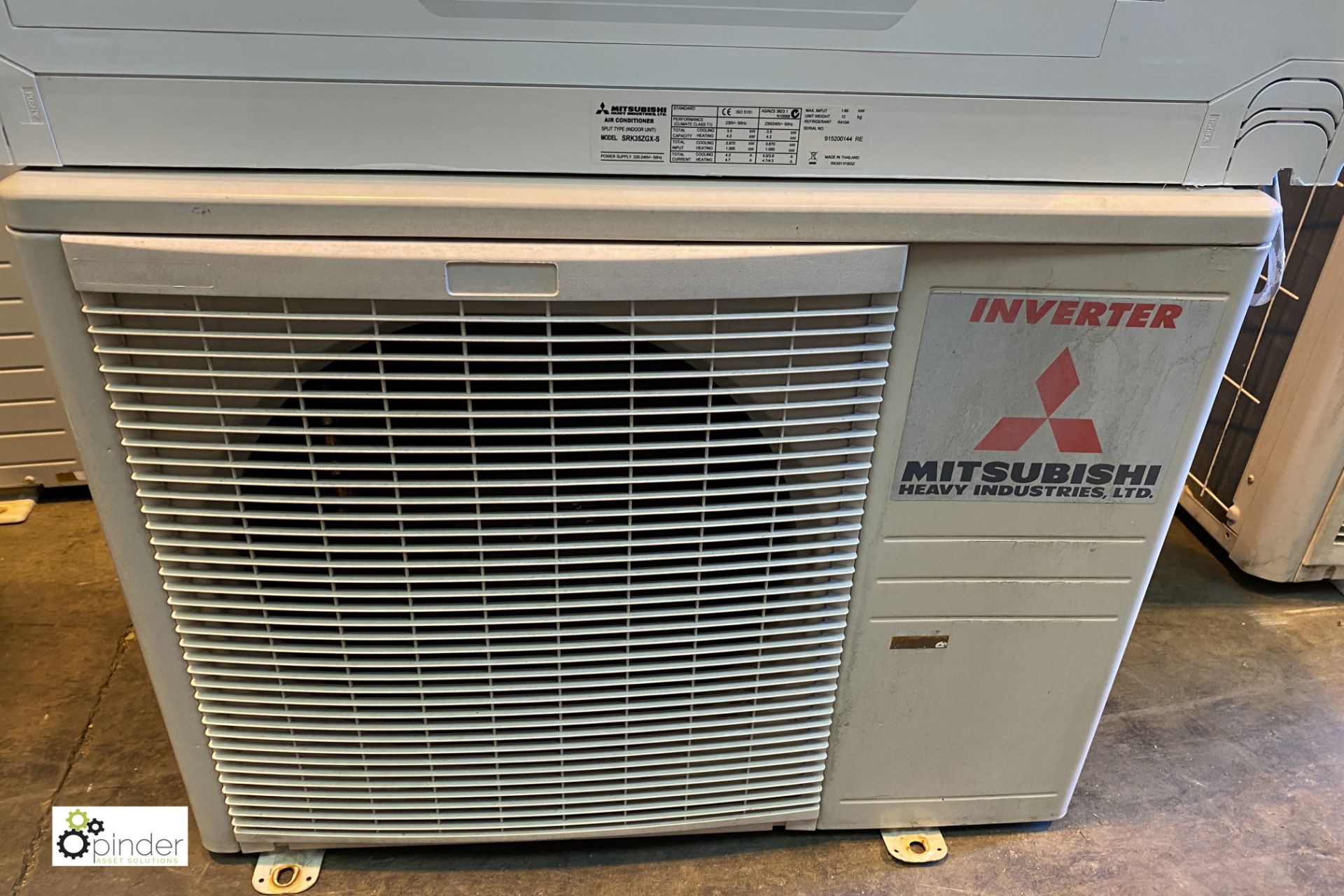 Mitsubishi SRC35ZD-S1 Air Conditioning Unit, with Mitsubishi SRK35ZGX-S wall mounted inverter - Image 2 of 5