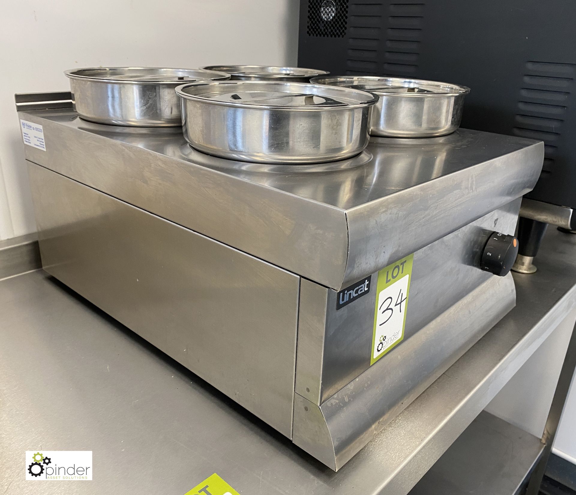 Lincat stainless steel 4-pan Bain Marie, 240volts - Image 2 of 4