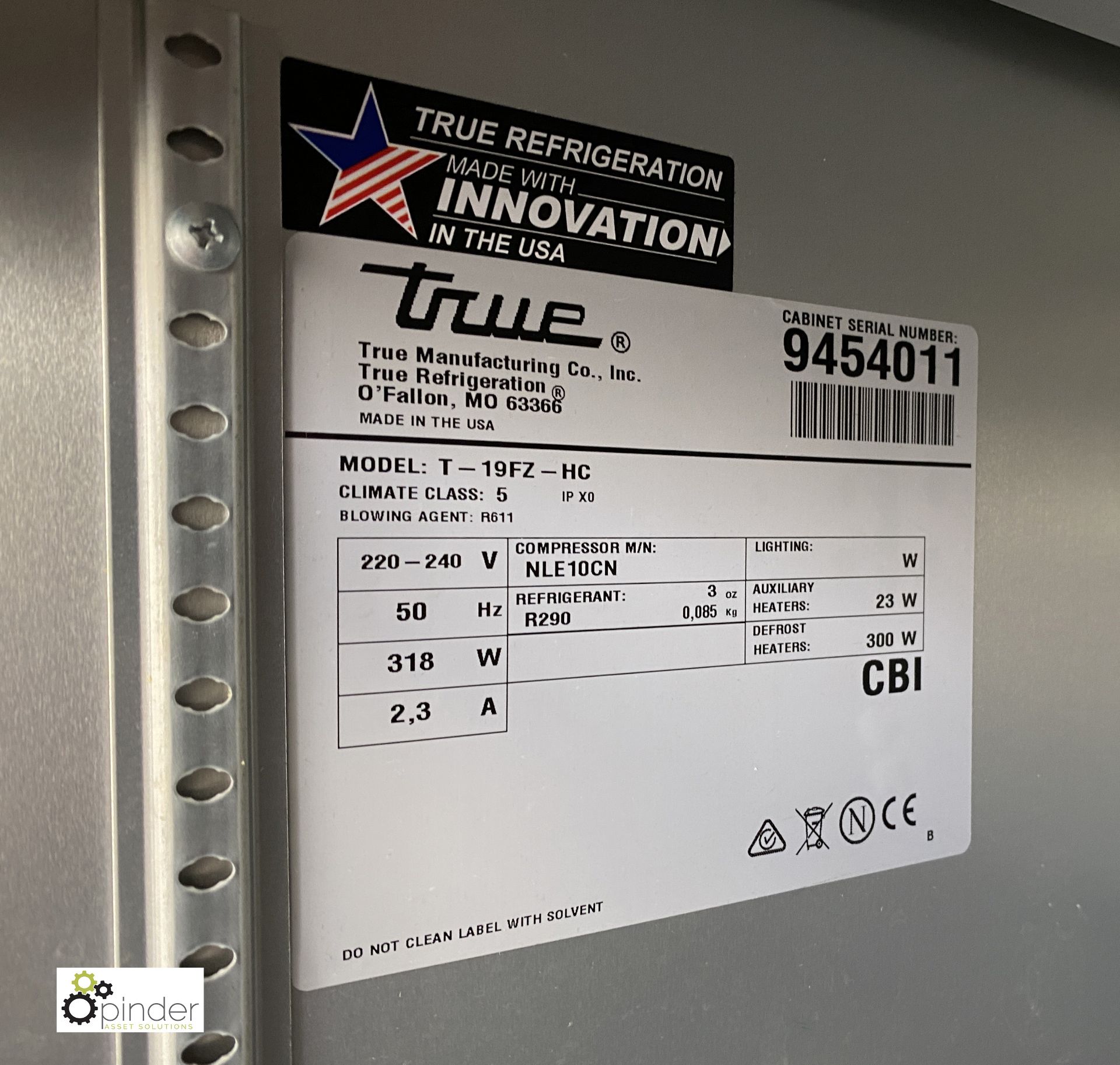 True T-19FZ-HC stainless steel mobile single door Freezer, 690mm x 630mm x 2000mm, 240volts - Image 4 of 5