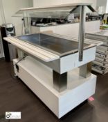 Roller Grill mobile Servery, with gantry lights, 1370mm x 950mm x 880mm (full height 1365mm),