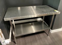 Stainless steel Preparation Table, with undershelf, 1200mm x 650mm x 890mm