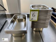 24 various stainless steel Bain Marie Trays