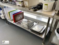 Stainless steel Preparation Table, with rear lip and undershelf, 1800mm x 700mm x 890mm