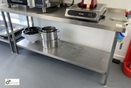 Stainless steel Preparation Table, with rear lip, undershelf and Bonzer commercial can opener,