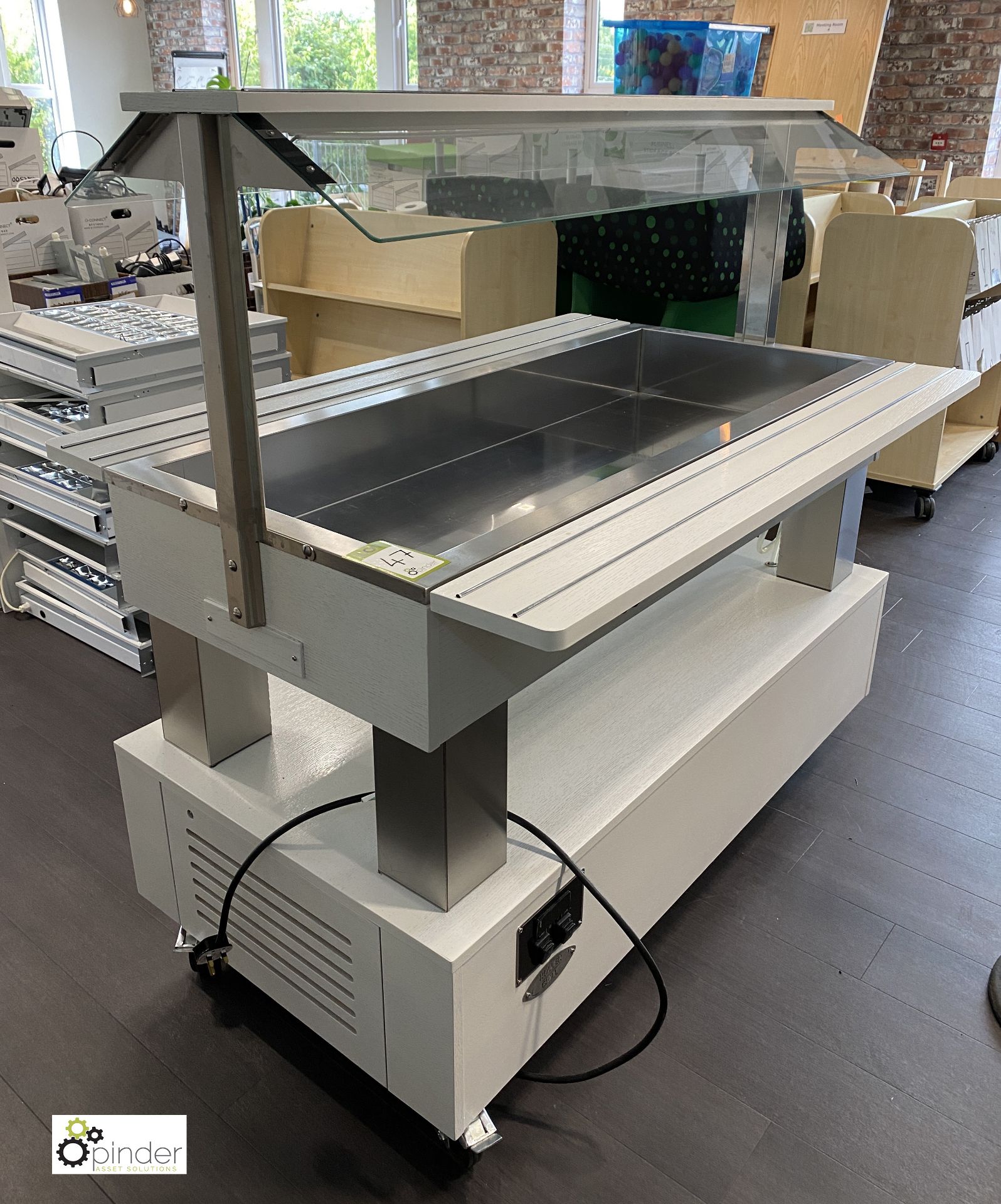 Roller Grill mobile Servery, with gantry lights, 1370mm x 950mm x 880mm (full height 1365mm), - Image 3 of 6