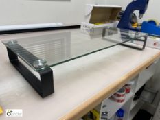 10 metal framed and glass Monitor Stands, 600mm x 260mm x 85mm (LOCATION: Bingley, in office