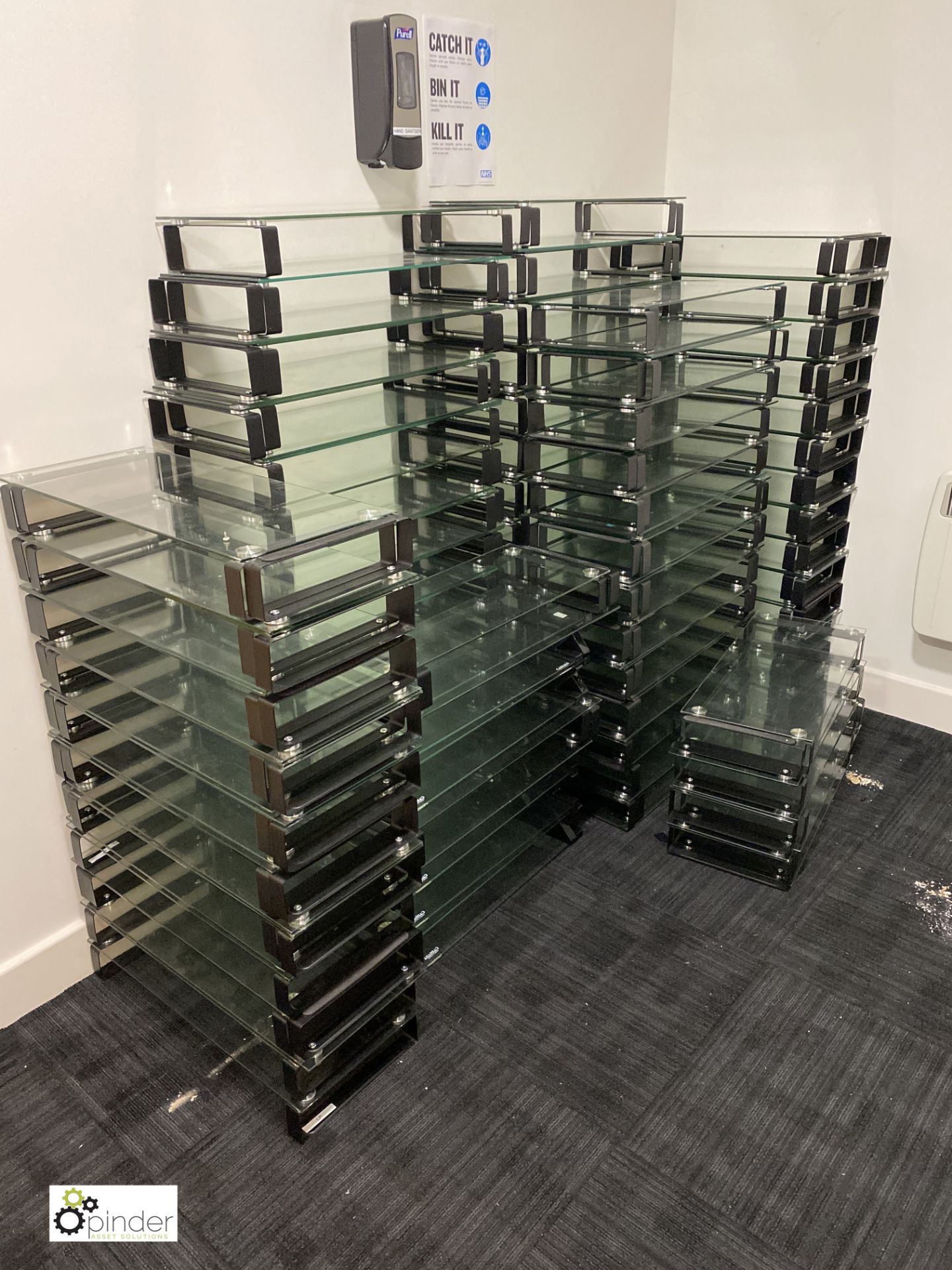 10 metal framed and glass Monitor Stands, 600mm x 260mm x 85mm (LOCATION: Bingley, in office - Image 2 of 3