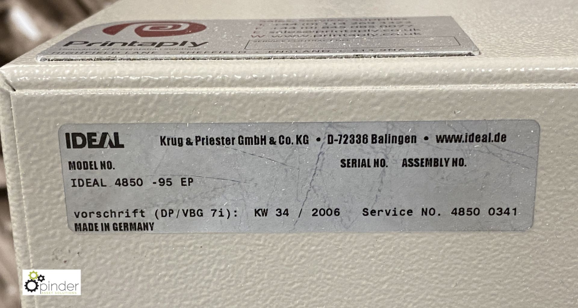 Ideal 4850-95EP Programmable Guillotine, 470mm cutting width, 240volts (LOCATION: Bingley, in office - Image 6 of 10