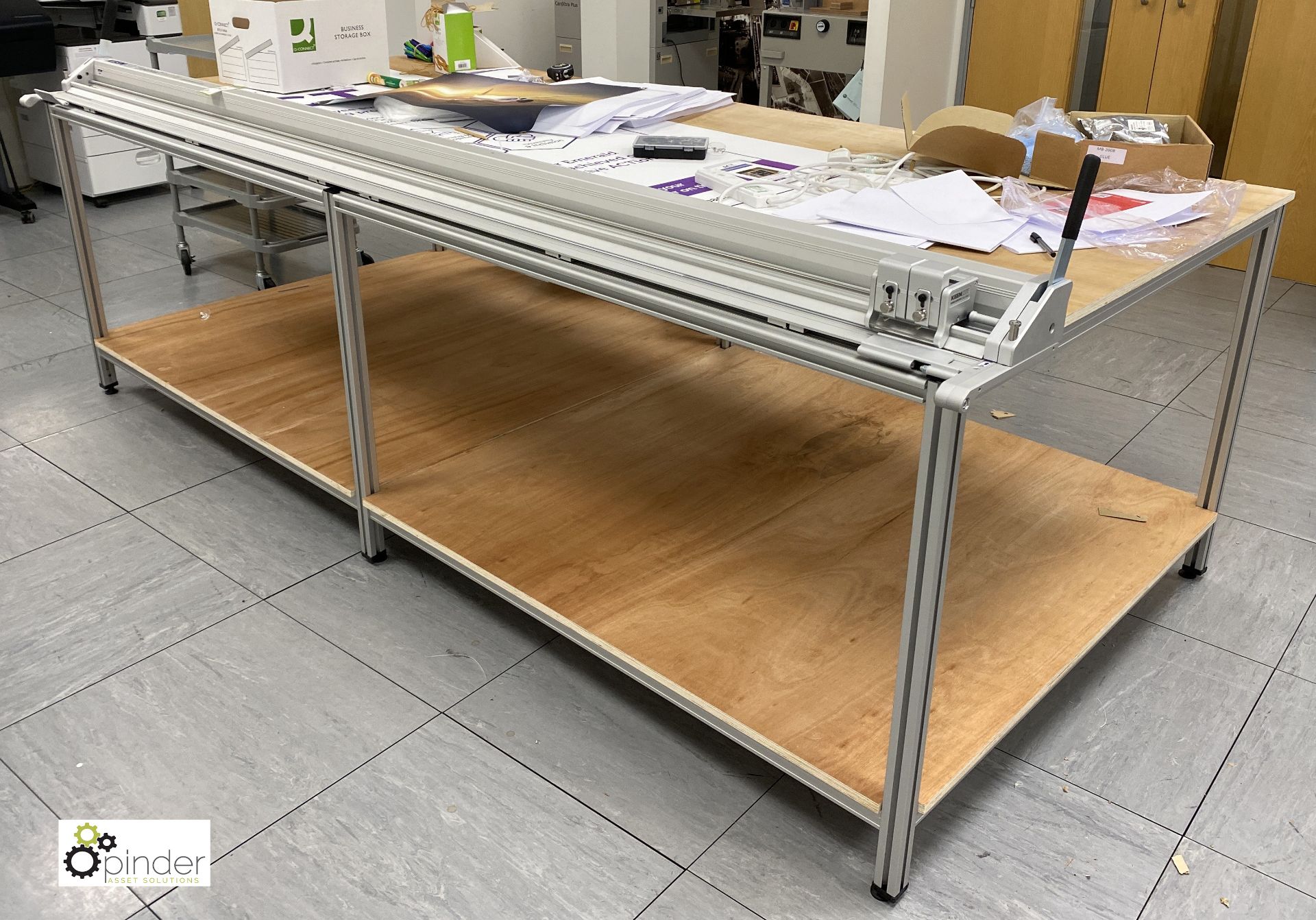 Keen Cut Evolution3 bench top Paper Trimmer, 2800mm wide, with cutting bench, 2915mm x 1400mm x