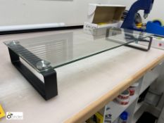 10 metal framed and glass Monitor Stands, 600mm x 260mm x 85mm (LOCATION: Bingley, in office