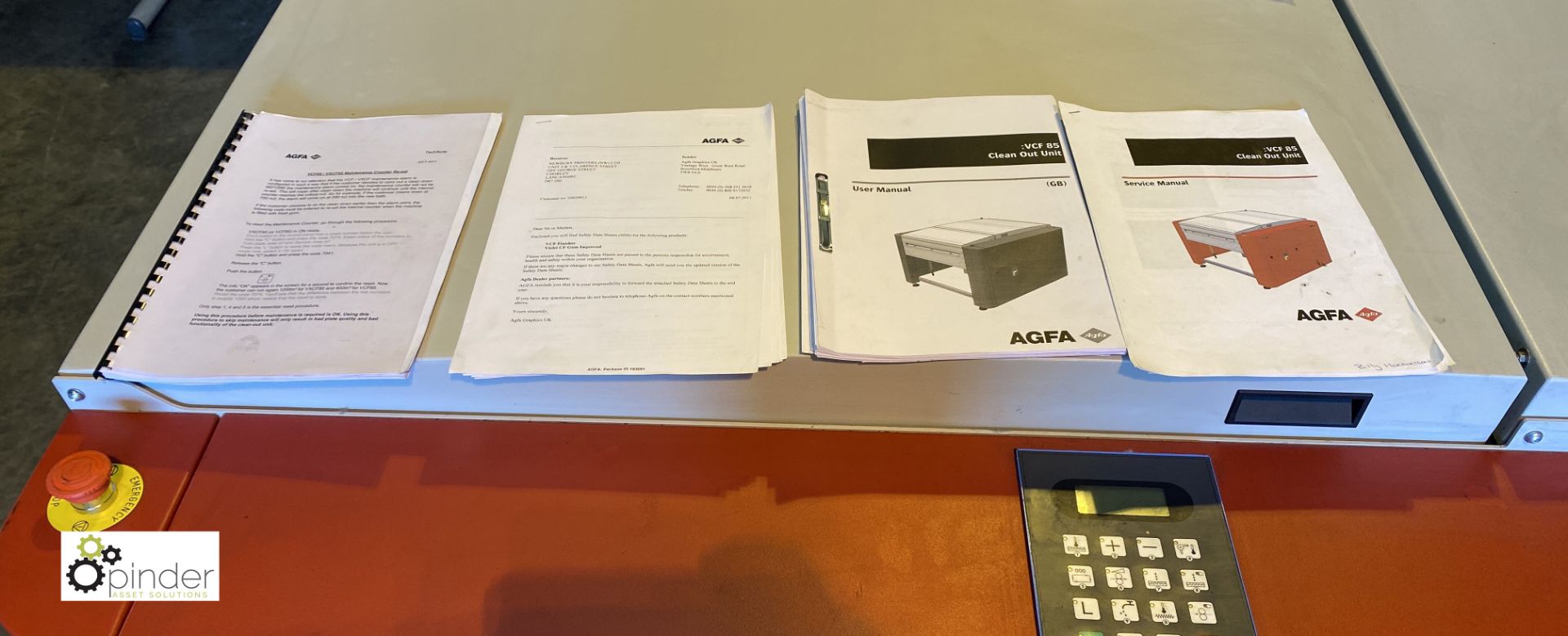 Agfa VCF85 Plate Processor/Clean Out Unit, year 2011, serial number AL41205A, with screen plate rite - Image 18 of 27