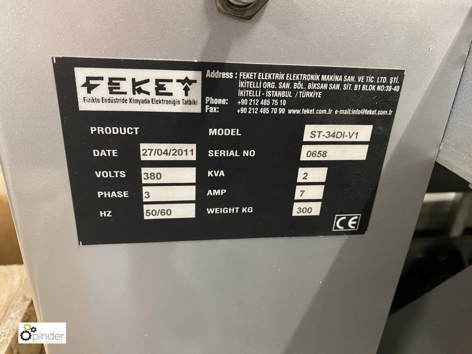 Feket ST-34 DI-V1 UV Dryer, year 2011, serial number 0658 (LOCATION: Kirkbymoorside, North - Image 4 of 12