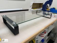 10 metal framed and glass Monitor Stands, 600mm x 260mm x 85mm (LOCATION: Bingley, in office