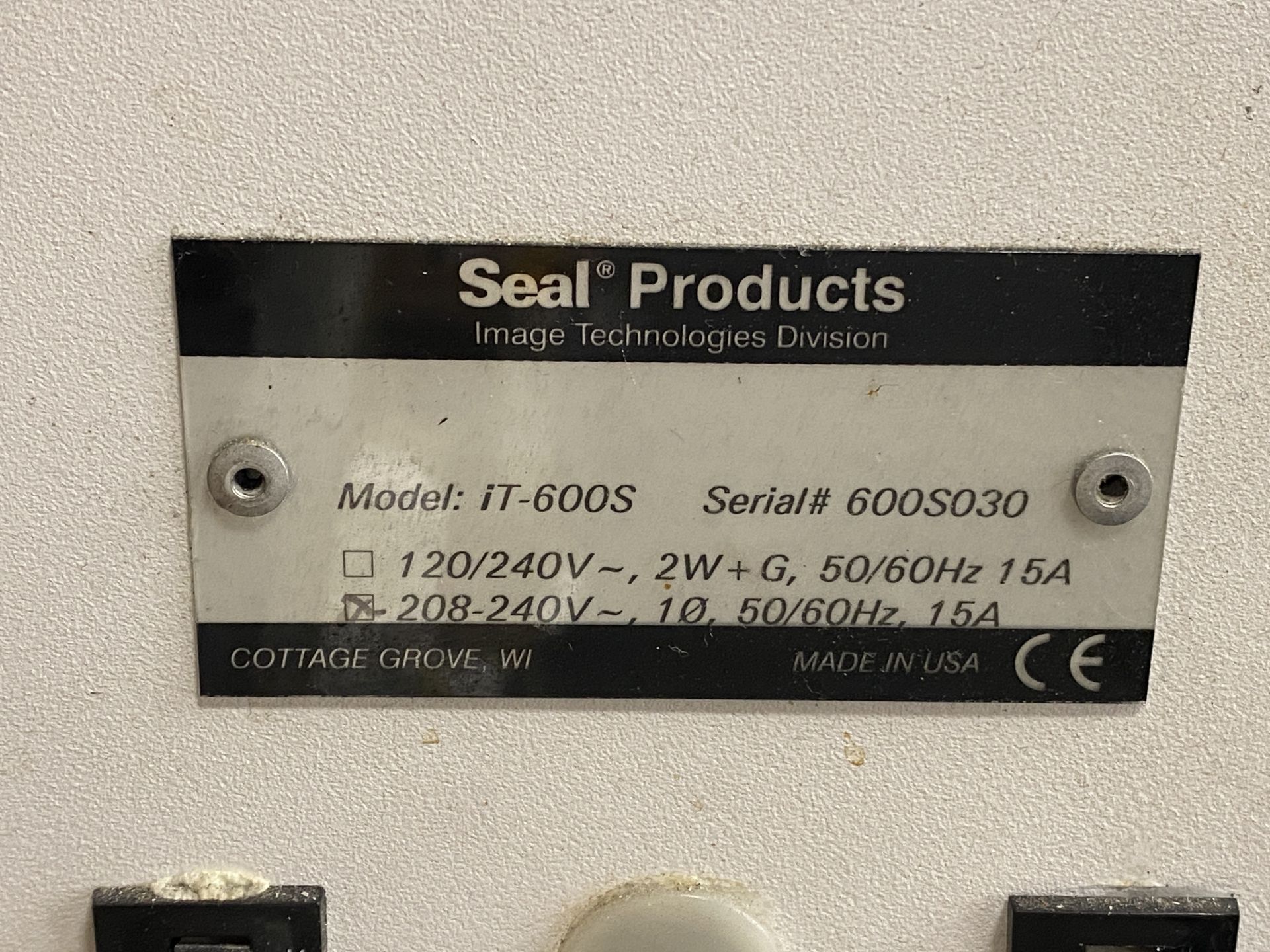 Seal IT-600S Laminator, 240volts, serial number 60 - Image 4 of 7