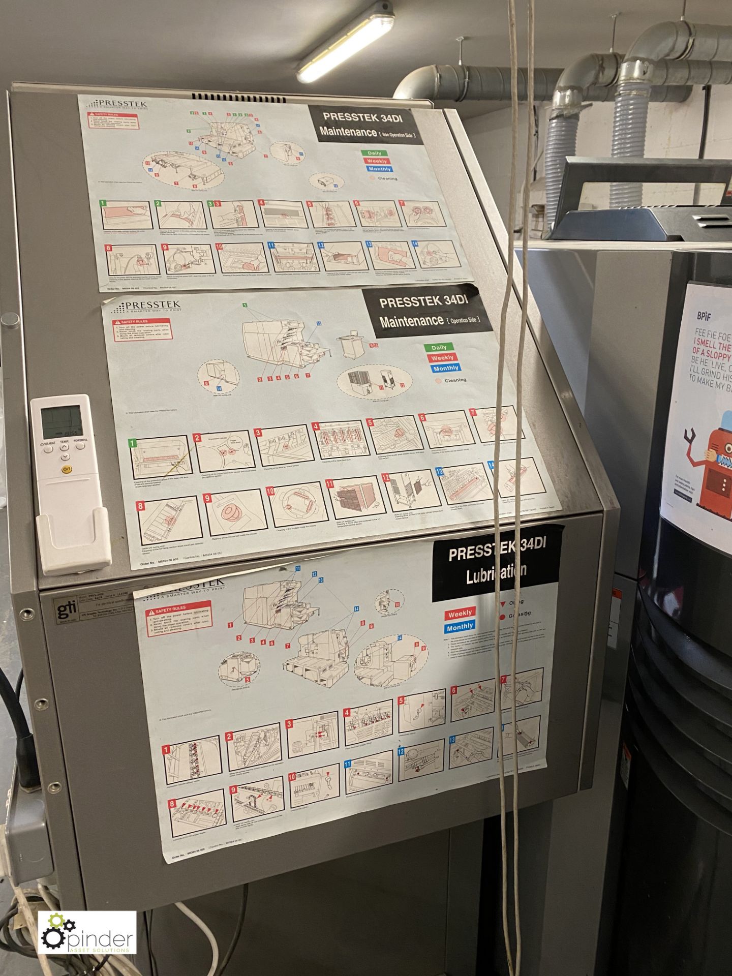 Presstek 34DI-X 4-colour Digital Press, max sheet size 340mm x 460mm, 7000 sheets per hour, year - Image 8 of 14