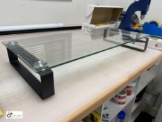 10 metal framed and glass Monitor Stands, 600mm x 260mm x 85mm (LOCATION: Bingley, in office