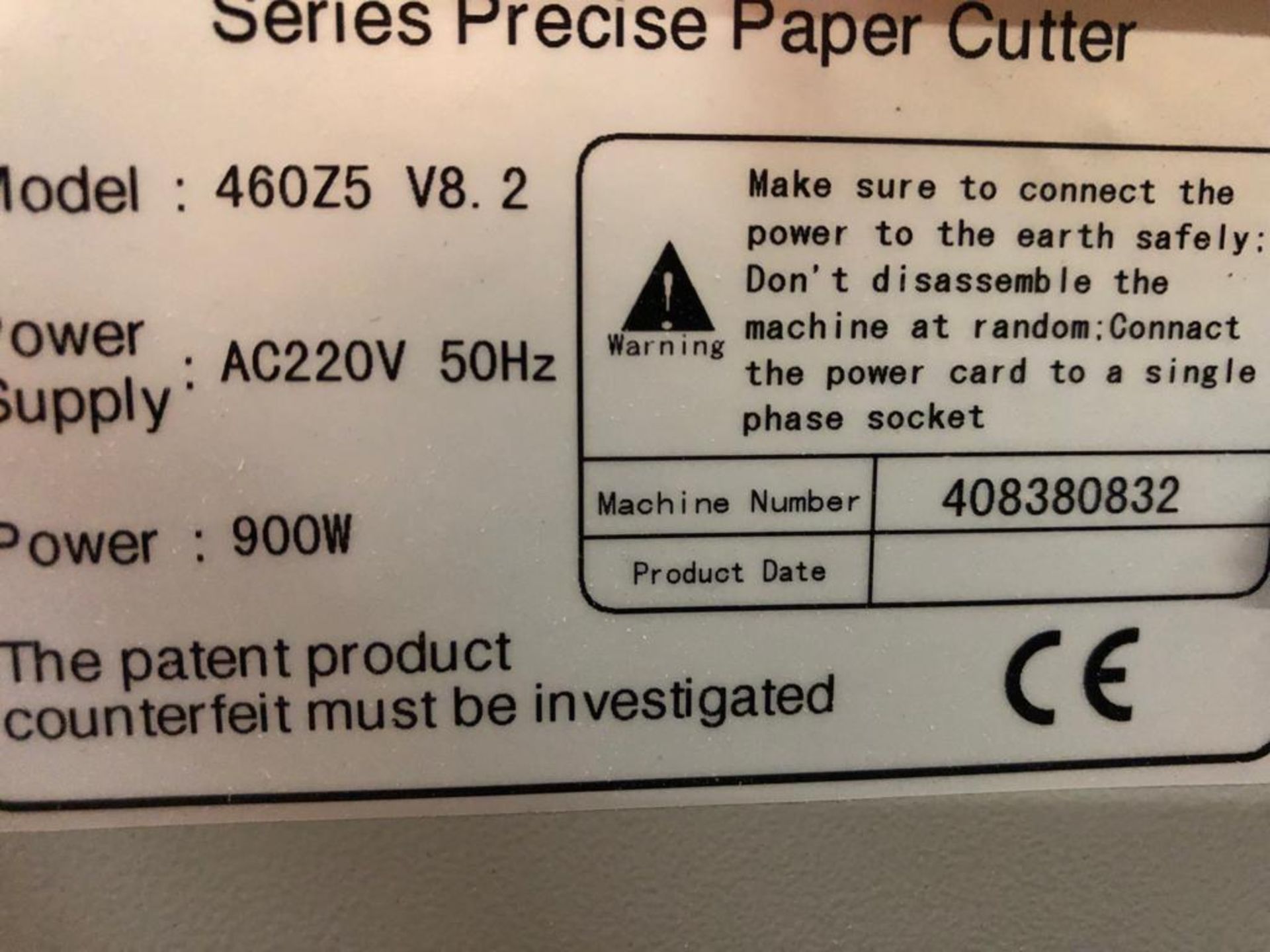 Dumor Easy Cut 460 Z5 V8.2 Guillotine, 240volts, s - Image 5 of 6