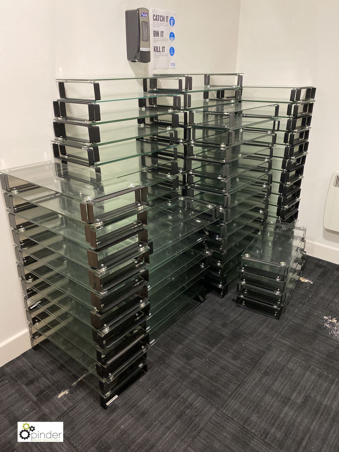 10 metal framed and glass Monitor Stands, 600mm x 260mm x 85mm (LOCATION: Bingley, in office - Image 2 of 3