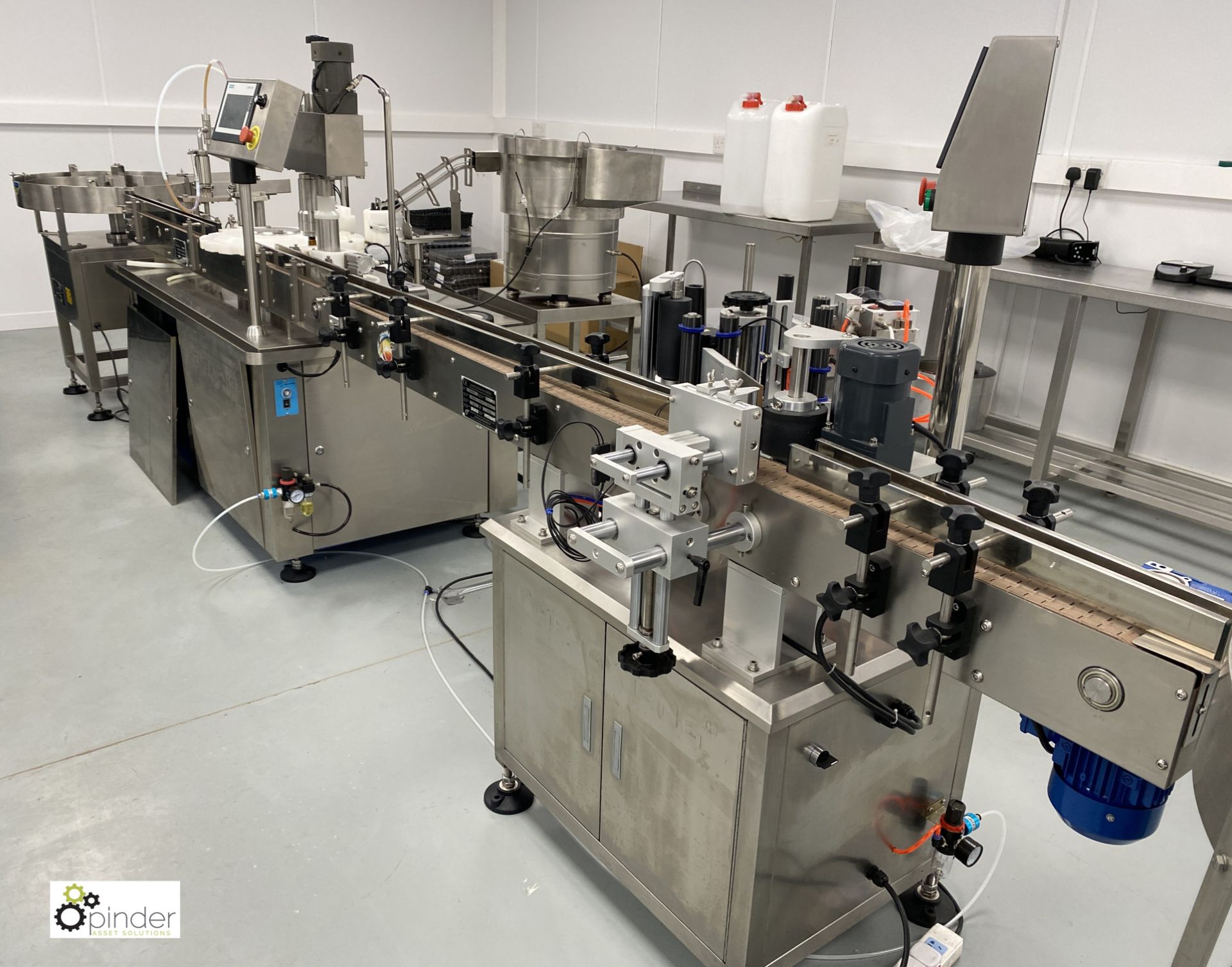 2019 Fully Automated Bottled Filling, Capping and Labelling Line, 220volts, currently used with 30ml - Image 2 of 20