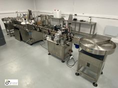 2019 Fully Automated Bottled Filling, Capping and Labelling Line, 220volts, currently used with 30ml
