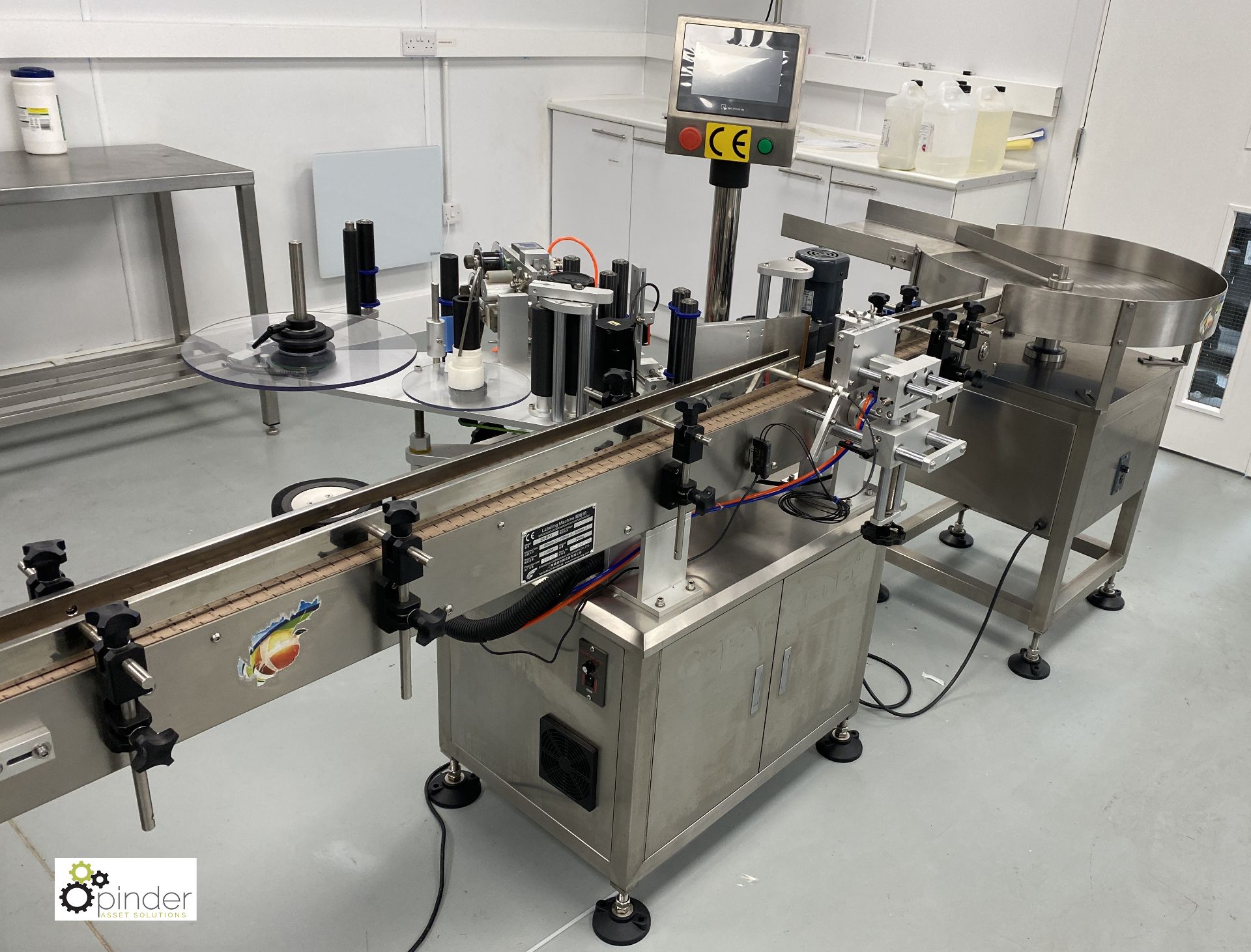 2019 Fully Automated Bottled Filling, Capping and Labelling Line, 220volts, currently used with 30ml - Image 15 of 20