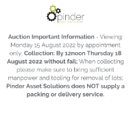 Auction Important Information - Viewing: Monday 15