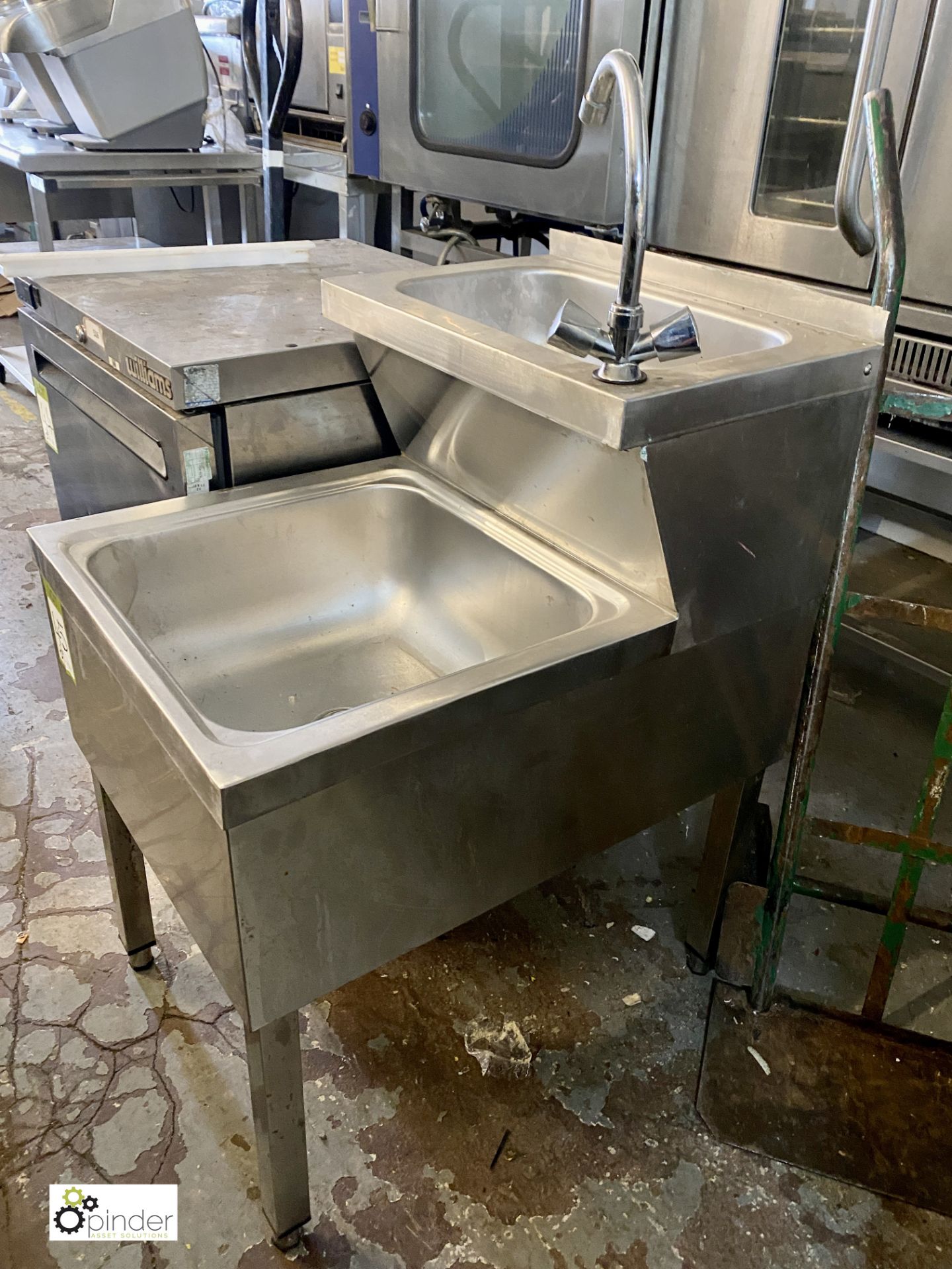 Stainless steel twin bowl Sluice Sink, 500mm x 700mm x 870mm - Image 2 of 4