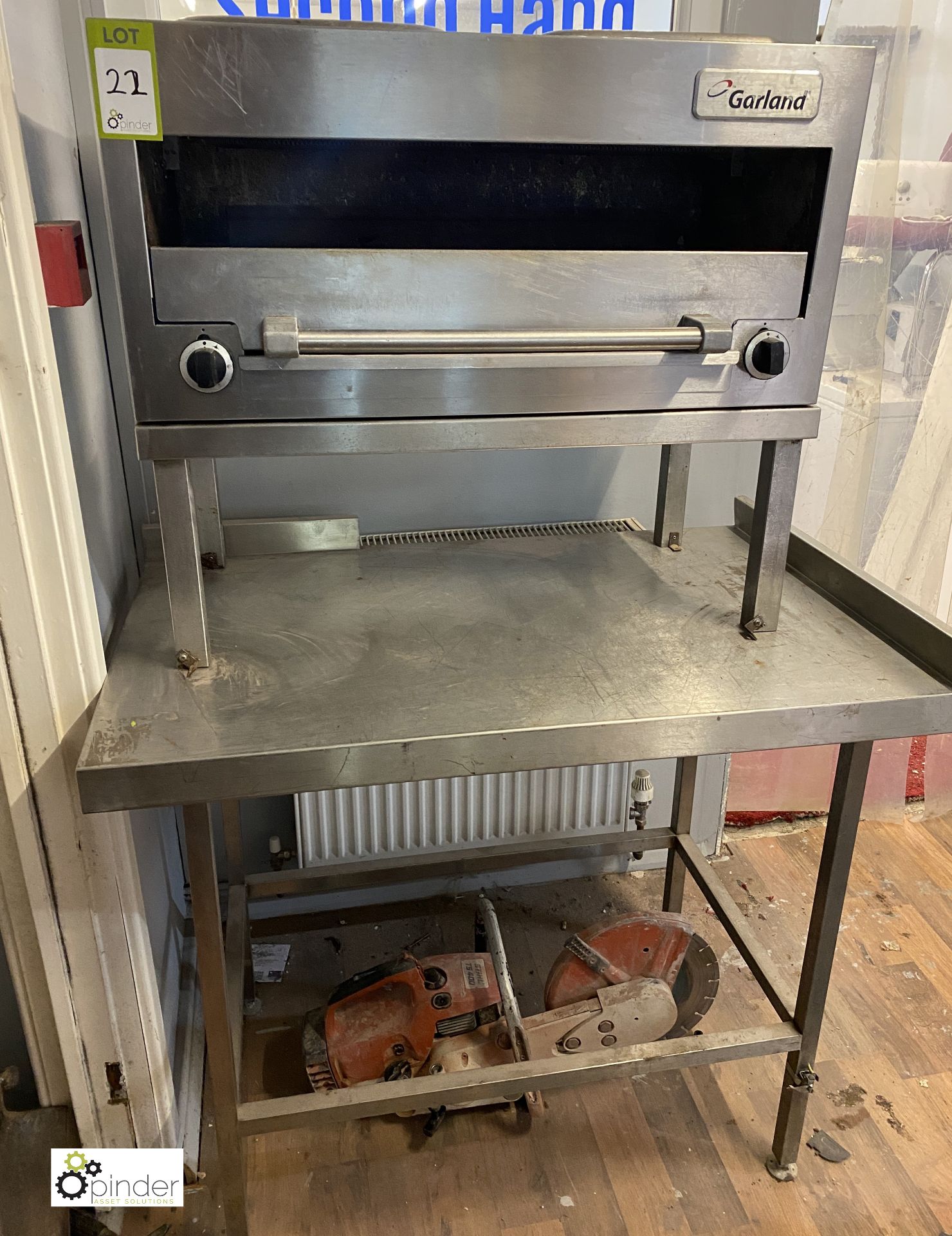 Garland stainless steel gas fired Burger Grill, with stainless steel stand