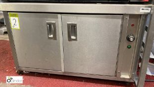 Stainless steel mobile double door Heated Cabinet, 240volts, 930mm x 630mm x 650mm