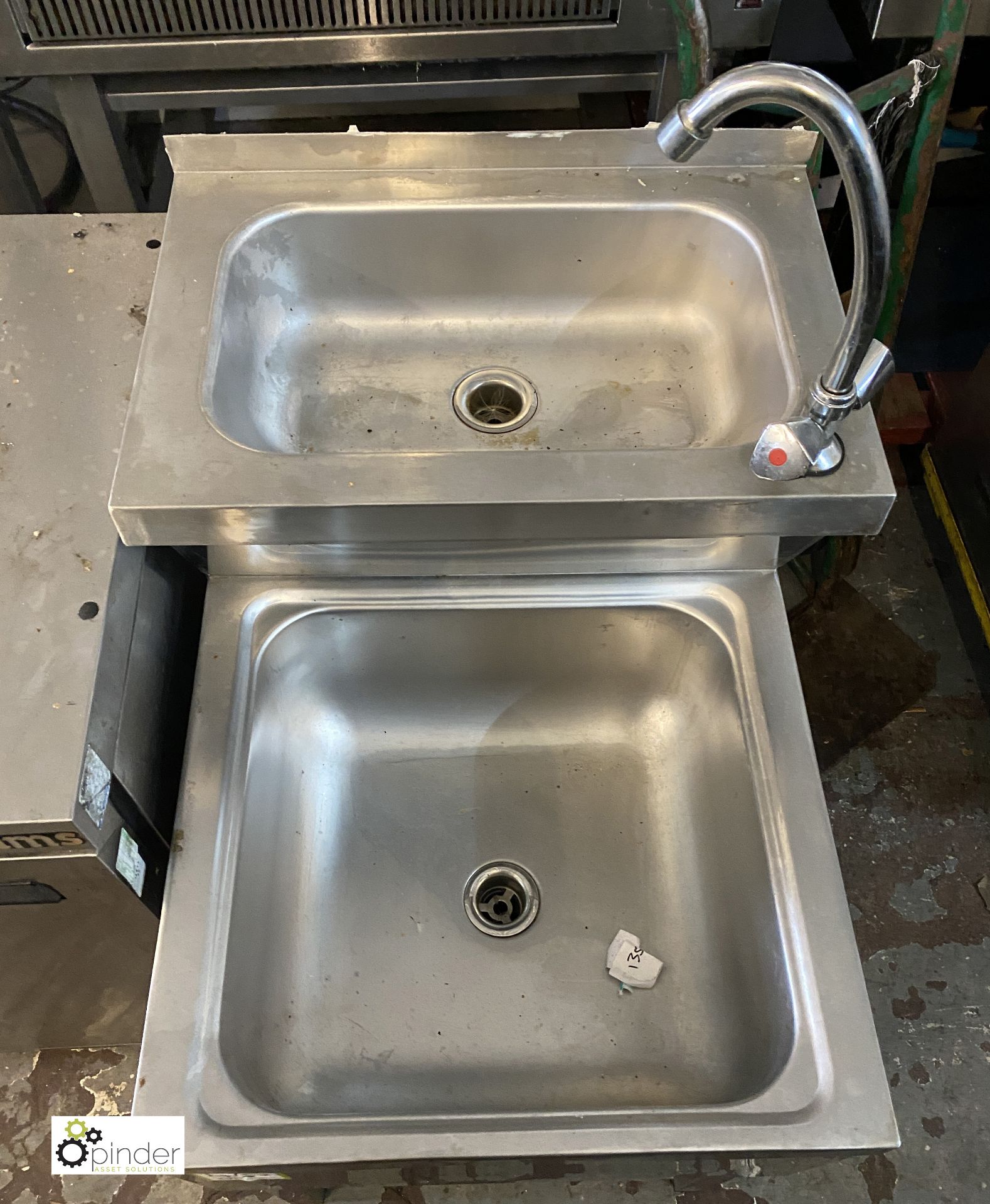 Stainless steel twin bowl Sluice Sink, 500mm x 700mm x 870mm - Image 3 of 4
