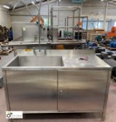 Stainless steel Wash Down Sink with double door cabinet (LOCATION: Kingstown Ind Est, Carlisle)