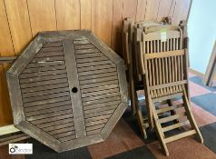 Wood Patio Table and 4 Folding Chairs (LOCATION: Kingstown Ind Est, Carlisle)