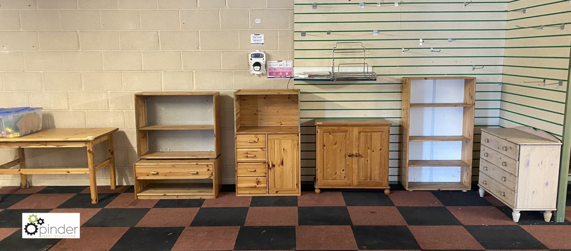Various pieces Pine Furniture, including chest of drawers, cabinets and table (LOCATION: Kingstown