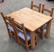 Pine Dining Table, with 4 chairs (LOCATION: Bradford)
