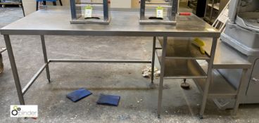 Stainless steel Preparation Table, 2200mm x 870mm x 950mm, with lower side table (located in Unit