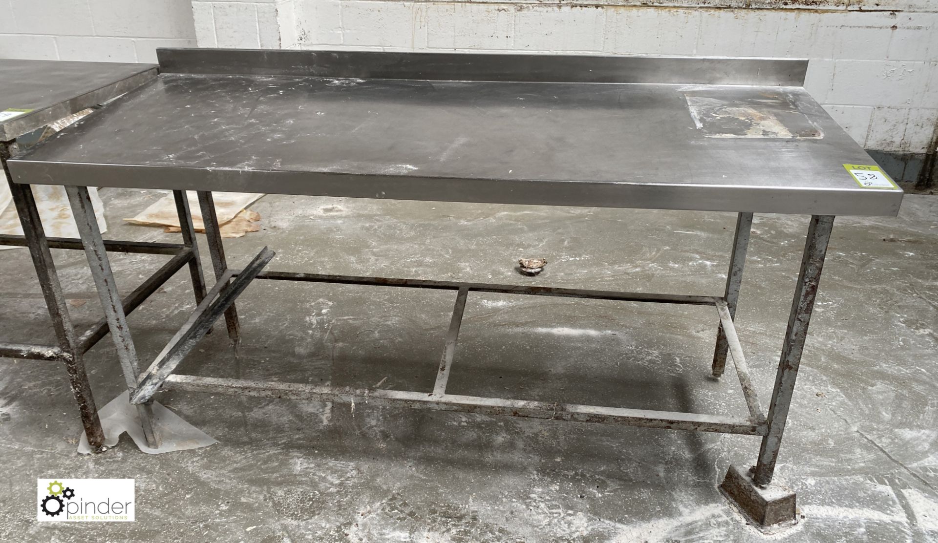 Stainless steel Preparation Table, 1800mm x 700mm x 860mm, with rear lip (located in Unit 29)