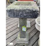 An original Yorkshire Stone Bird Bath, circa 1850s, 35in high x 12in x 12in