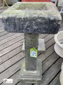 An original Yorkshire Stone Bird Bath, circa 1850s, 35in high x 12in x 12in