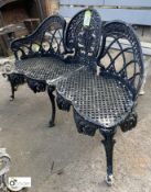 A 3-seater cast Garden Bench, in the style of Coalbrookdale, 34in high x 54in wide