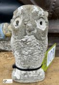 A reconstituted stone Statue of an owl, 7in high